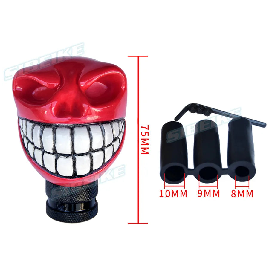 Universal JDM Car Accessories Gear Shift Knob Resin Big Teeth Ghost Skull Style Manual Shift Knob With Adapter (Copia)